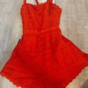 red lace romper